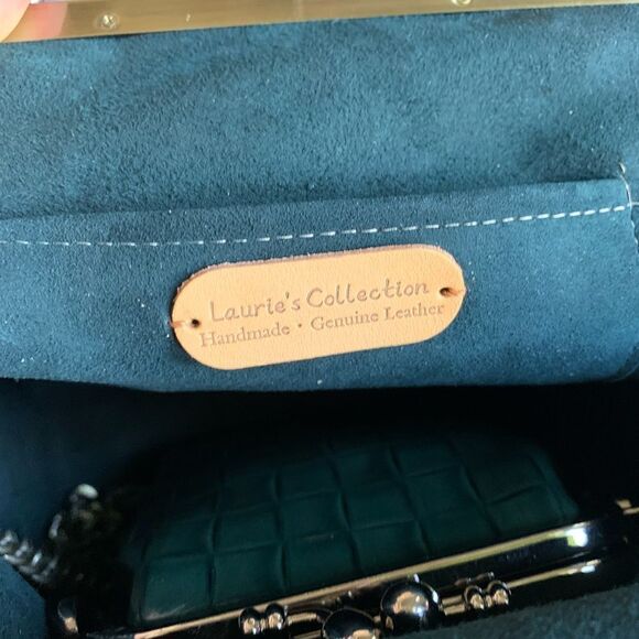 Vintage style Handmade Genuine Embossed Leather Top Handle Bag & Small Purse Set - Picture 16 of 16